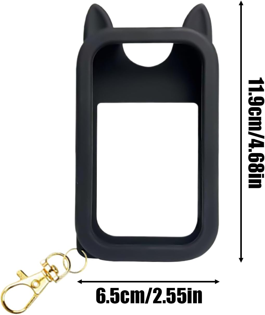 Ancsttu Hand Mist Spray Holder,Cute Ears Silicone Backpack Accessory,Protective Case with Keychain | for Men Outdoor Travel Trip Car Beach Park Workplace School Mall Public image number 2