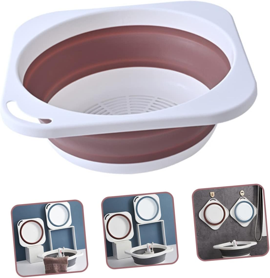 UTHCLO Folding Wash Basin Portable Face Wash Laundry Camping Kitchen Basin Storage image number 1