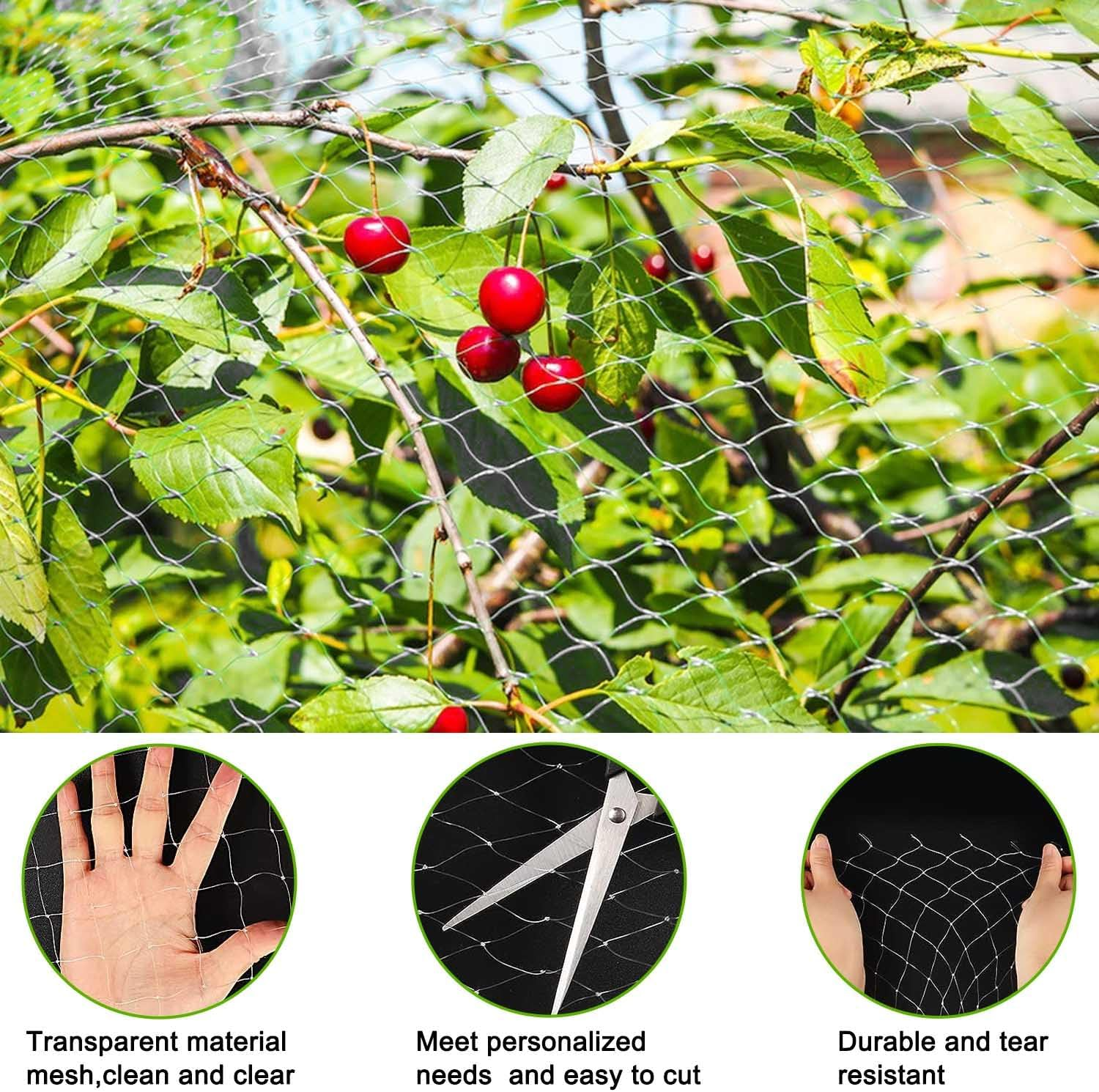 Lovesmile Cat Protection Net, 118 X 393.7 in Bird Protection Net, Tight Mesh, Pigeon Net, Mesh Size 0.98 X 0.98 Inches, Tear-Resistant, Reusable, No Drilling, for Garden, Balcony, Vegetable Gardens Or image number 4