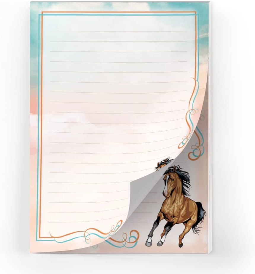 Writing Paper Set for Girls Horse Letter Pad with Envelope for Kids (A5 Pad with 25 Sheets + 15 Envelopes) image number 5