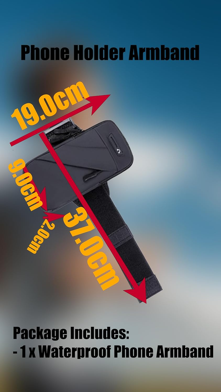 Phone Holder Armband Universal Fit for Iphone & Android | Secure Bounce-Free Workout Arm Band | for Running, Walking, Hiking, Biking | Adjustable Sweat-Resistant Strap | Black 7.2" Screen Max image number 6