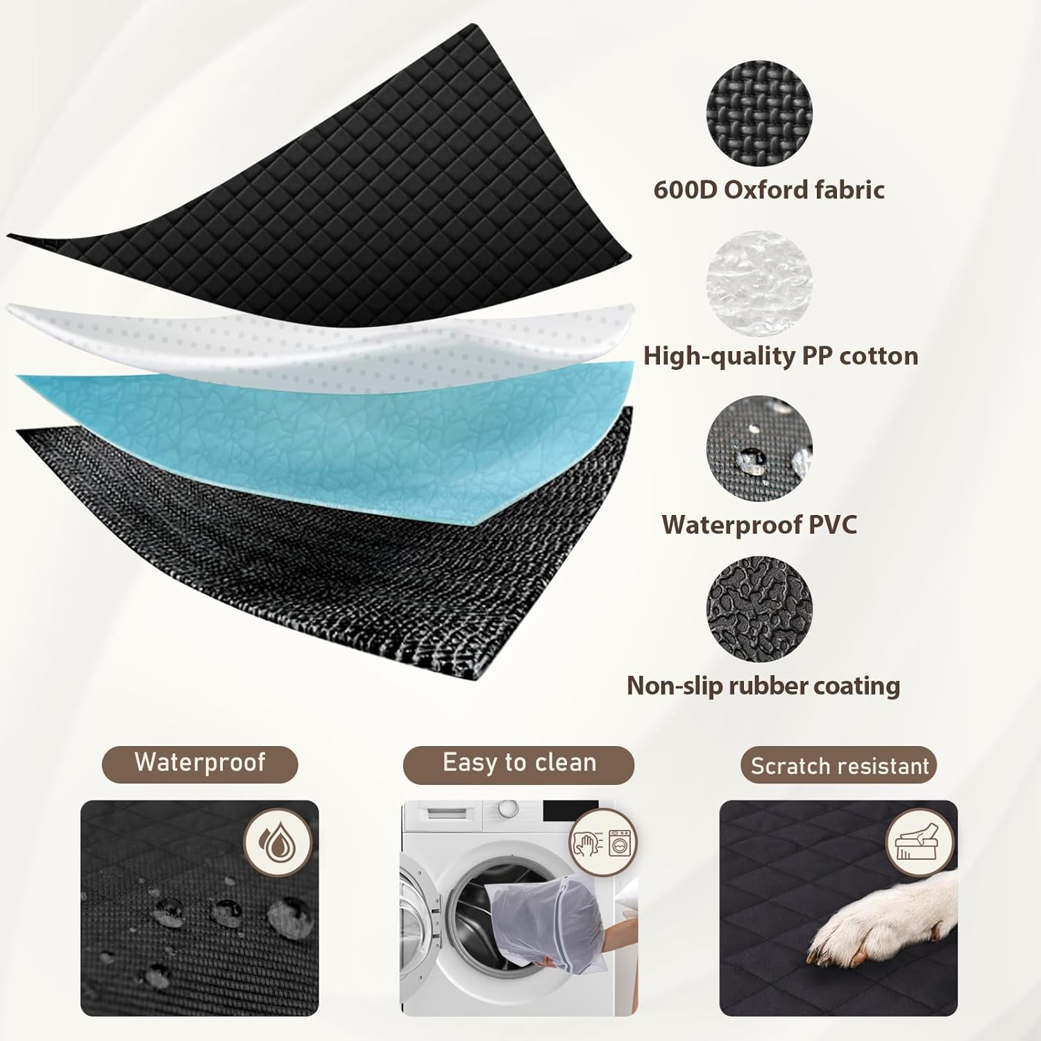 Angooni Non-Slip Dog Hammock Car Seat with Mesh Window- Waterproof Scratch Proof Dog Back Seat Cover, Protector Pet Back Seat Cover Hammock for Cars Trucks Suvs image number 1