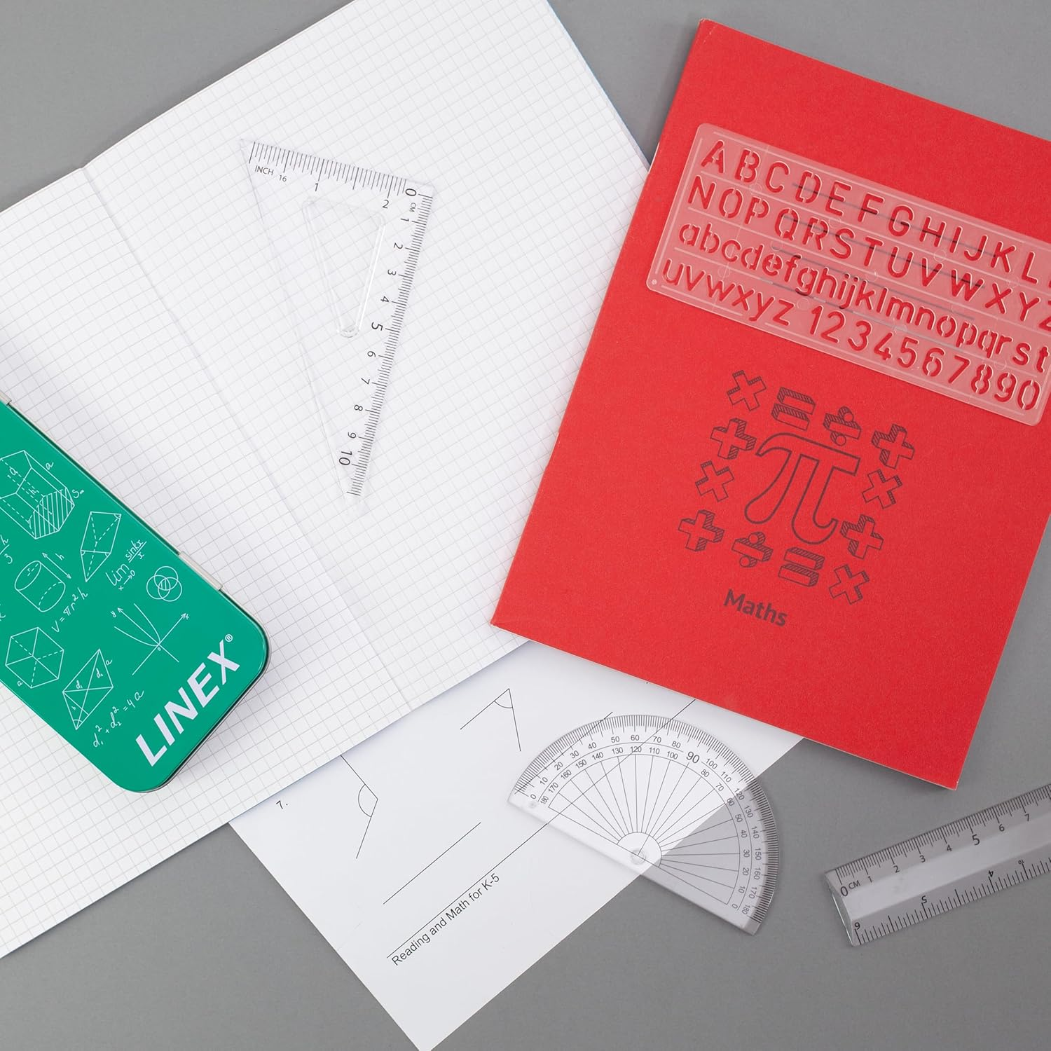 Linex, Maths Set 10 Pieces in Tin Case, Geometry Set for School Student image number 5