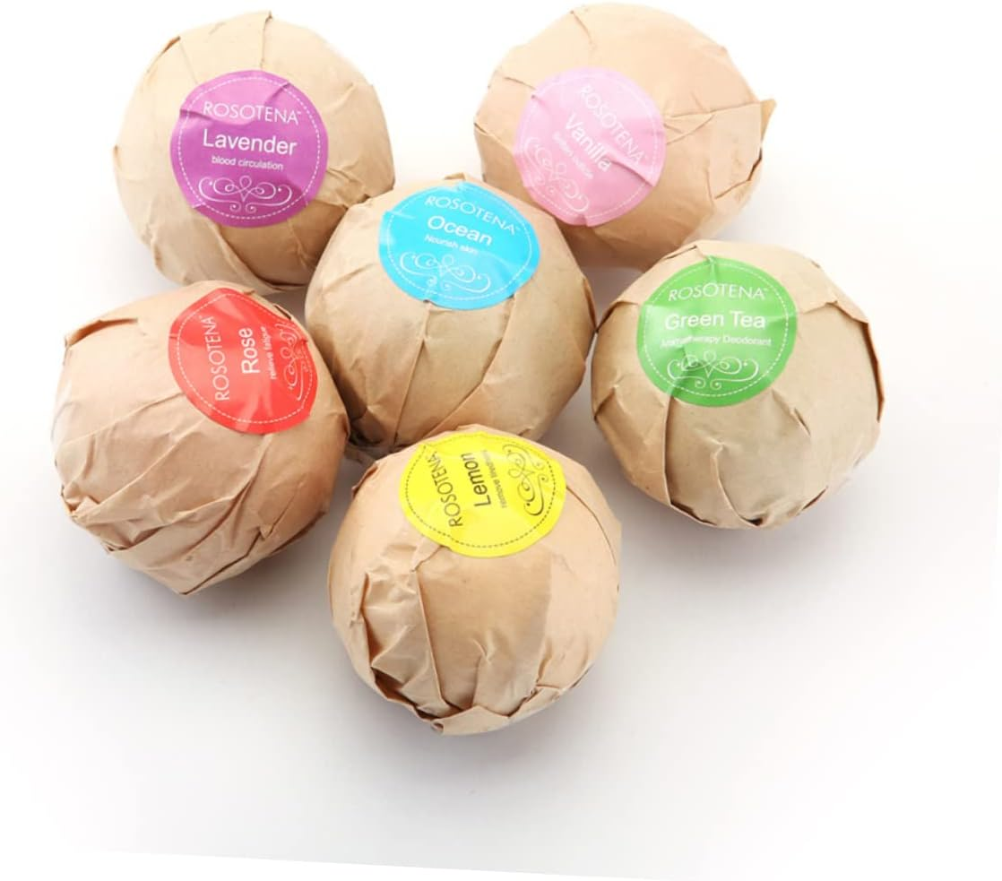 OHPHCALL Organic Bath Salt Ball Set 6Pcs 2.1Oz Stress Relief for Women Handmade Essential Oils for Spa and Relaxation image number 4