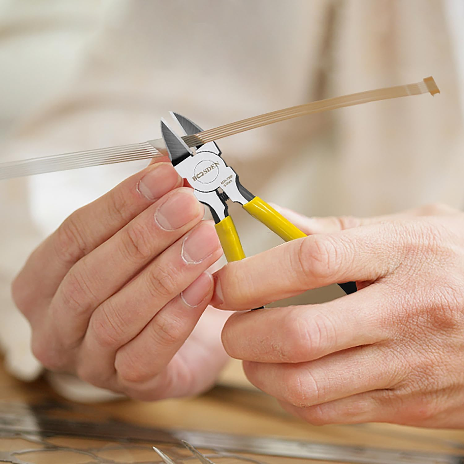 BOOSDEN Wire Cutter,6.5 Inch Side Cutters,Wire Cutters for Crafting,Flush Cutter,Ultra Sharp Spring-Loaded Wire Cutters for Jewelry Making,Flush Cut Pliers,Dikes Wire Cutters,Floral Wire Cutter,Snips image number 6