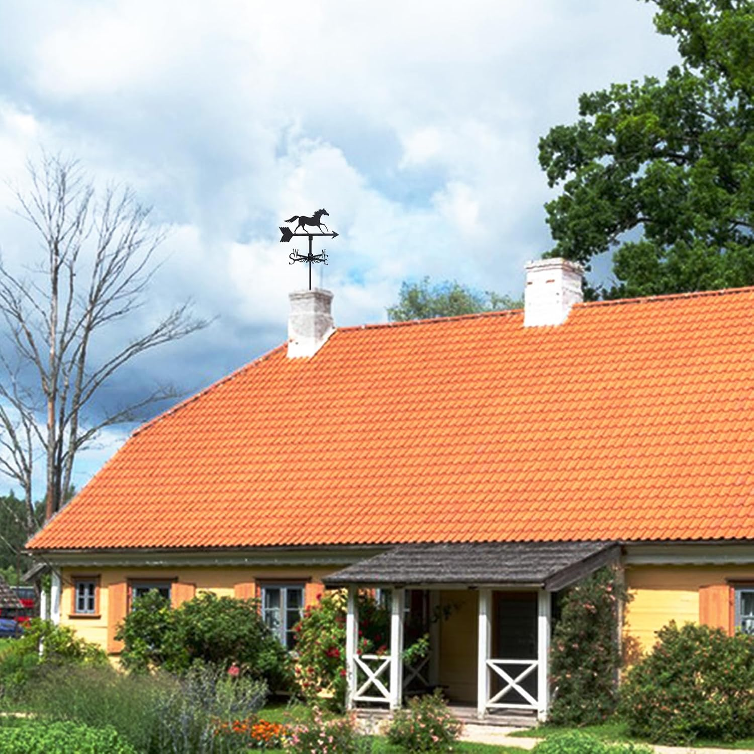 SUPERDANT Galloping Horse Weather Vane Ornament Wind Vane Weather Vane Personalised Metal Weathervane for Garden Decoration Farmhouse Roof Decorative Outdoor Garden Wind Measuring Tool - Fighter image number 7