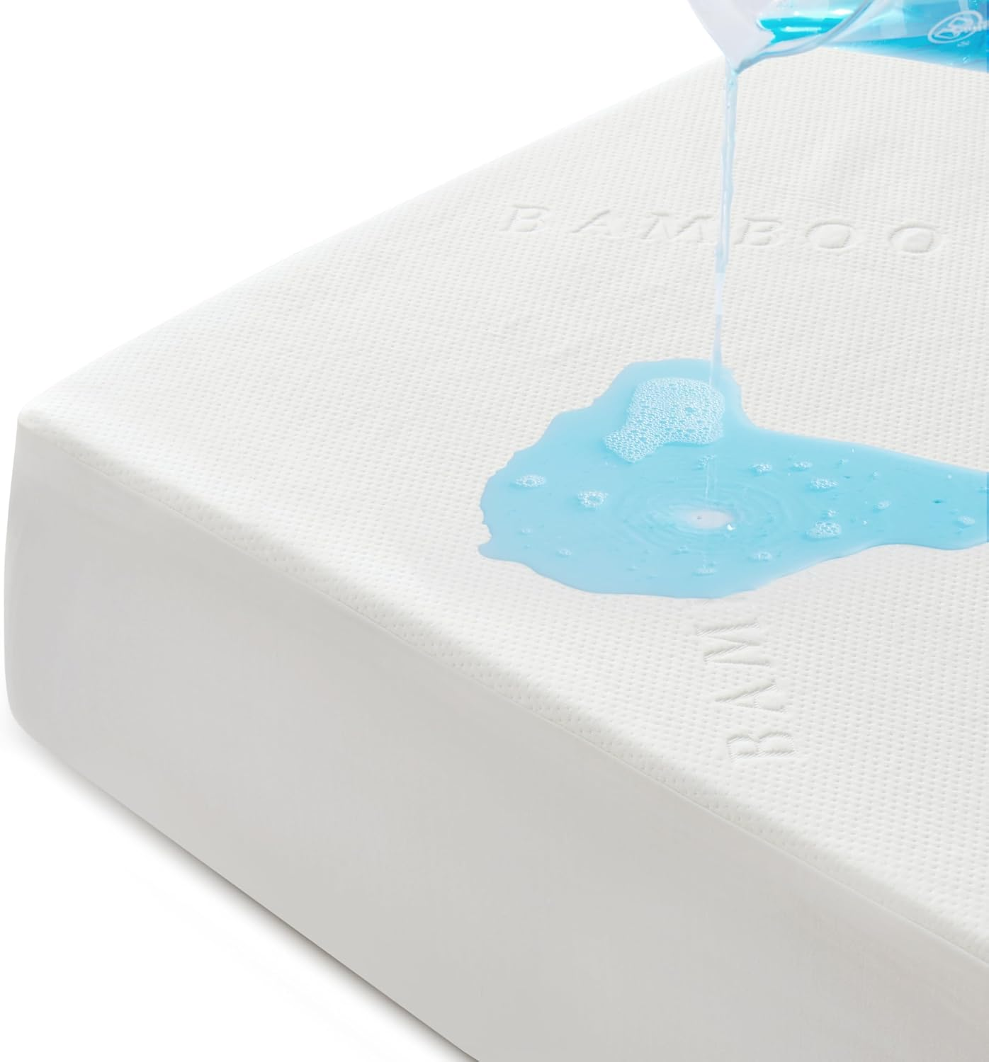 Mumullum Bamboo Waterproof Mattress Protectors Queen, Breathable and Durable Fitted Sheet Cover with 40CM Deep Pocket, Washable Mattress Pad Cover for Kid, Elderly, Pets