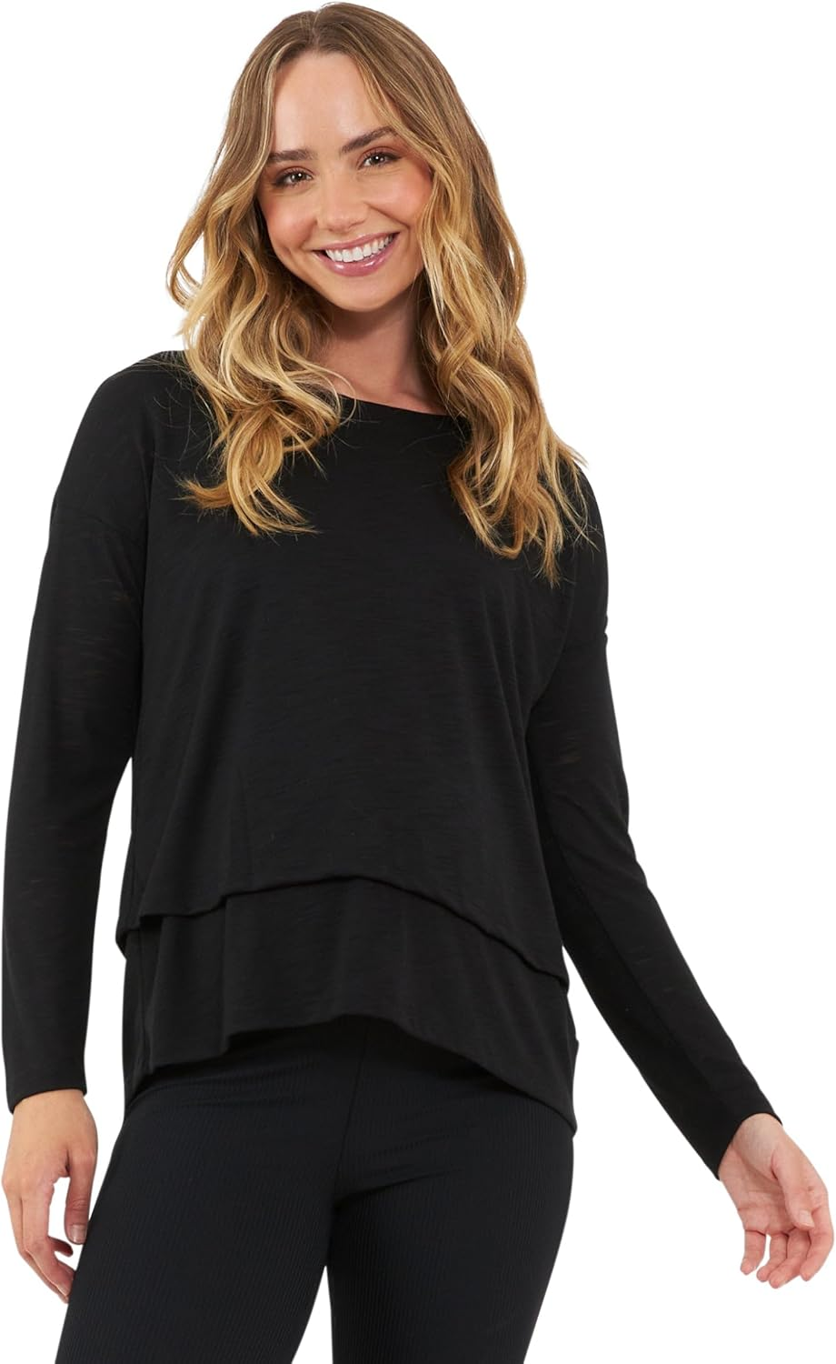 Ripe Maternity Jazmin Long Sleeve Nursing Top Black