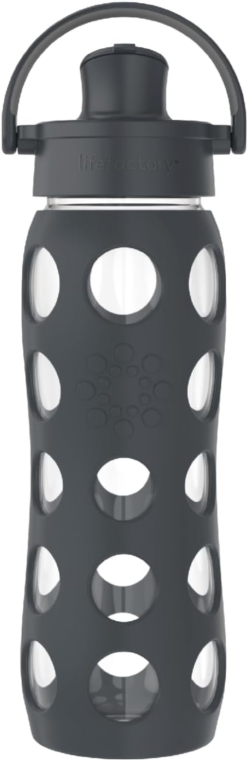 Lifefactory 16-Ounce Glass Water Bottle with Active Flip Cap and Protective Silicone Sleeve, Denim image number 6