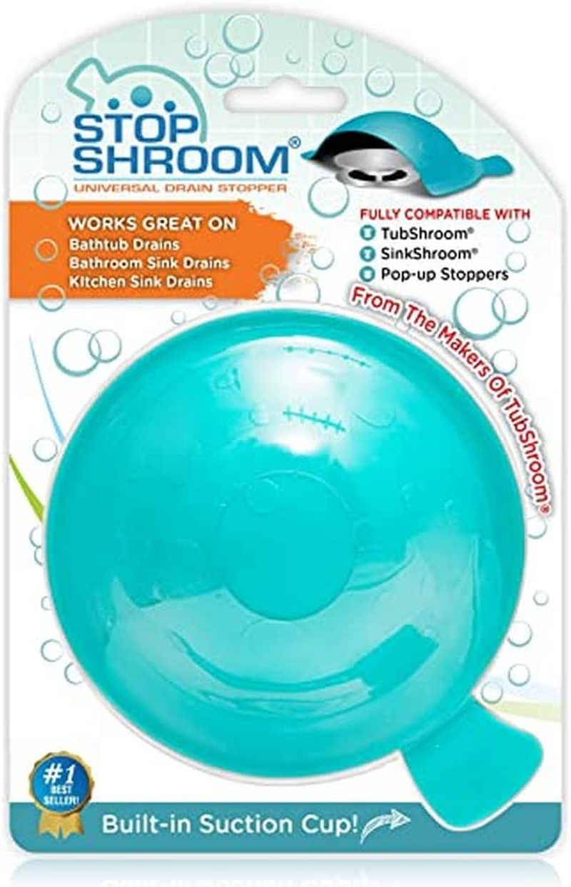 Stopshroom STBLU232 Universal Stopper Plug Cover for Bathtub, Bathroom and Kitchen Drains, Aqua
