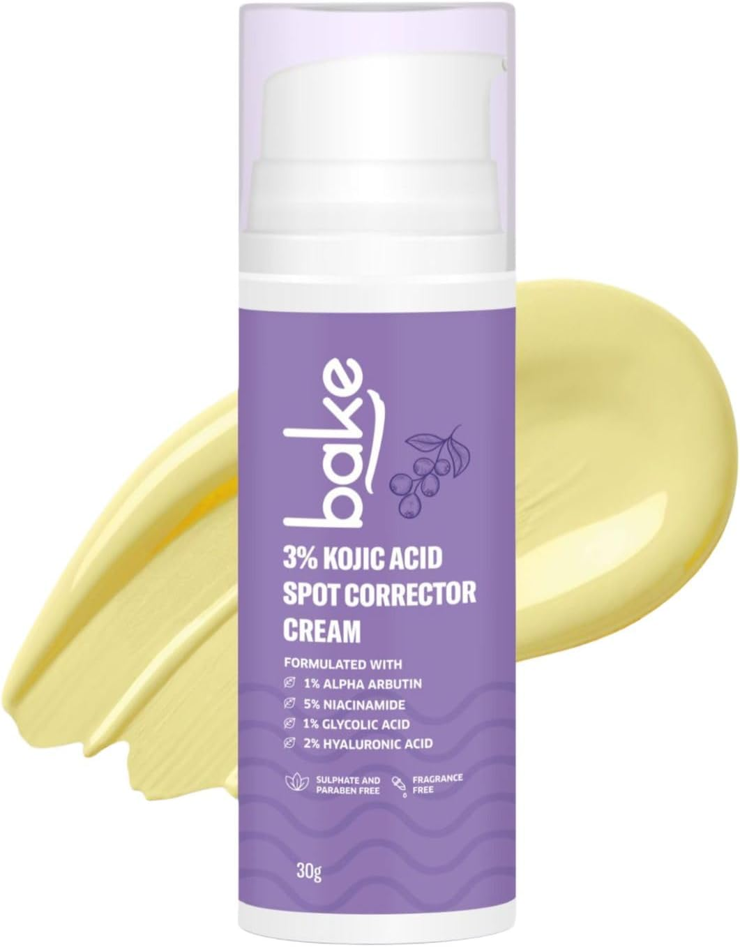 BAKE 3% Kojic Acid Dark Spot Corrector Cream with Alpha Arbutin for Pigmenation, Dark Spots & Dark Circles - 60G image number 2