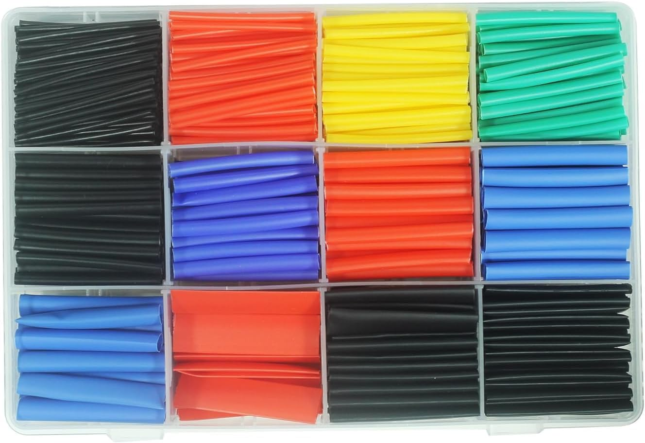 750 Pcs Heat Shrink Tubing Kit,2:1 Ratio Waterproof Wire Shrink Wrap Tubing,6 Colors 12 Sizes,Electrical Wire Heat Shrink Wrap Tubing Kit, for Wire Cable Shrink Wraping Repair Insulation DIY image number 2