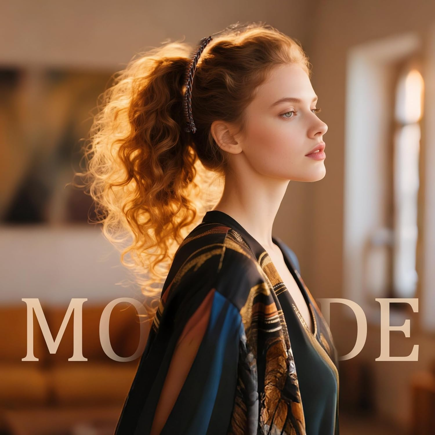 Banana Hair Claws in Black and Brown - Decorative Hair Accessories Clips for Long Hair (Brown and Black) image number 3