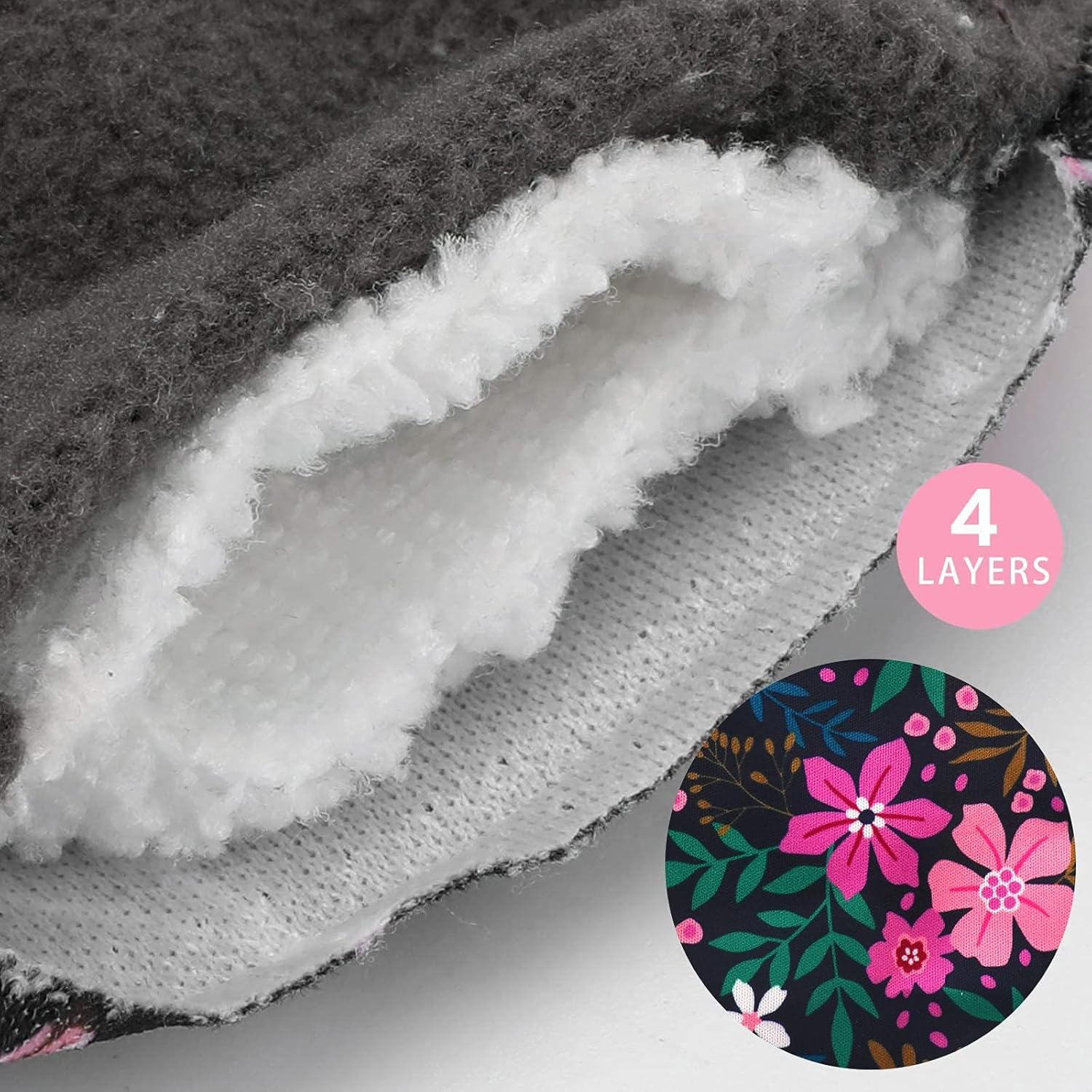 Reusable Menstrual Pads, Cloth Pads for Heavy Flow with Wet Bag, Large Sanitary Pads Set with Wings for Women, Washable Overnight Cloth Panty Pad Liners (7 in 1, 25.4Cm 4 Layers) image number 4