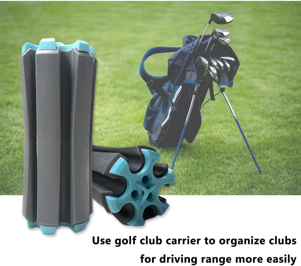 WADY Golf Club Carrier, Portable Golf Club Retainer, Golf Club Retainer Fixed Support Fixed Clip Holder Holds up to 6 Clubs, Golf Club Divider for Carrying - Gra+Blue image number 4