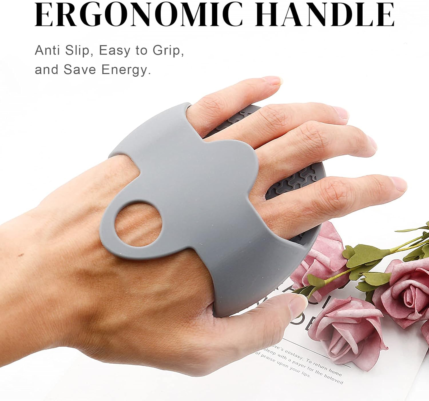 Silicone Body Scrubber, Gentle Exfoliating Body Scrubber Lathers Well Shower Scrubber for Body Silicone Body Brush for Use in Shower - Grey image number 3