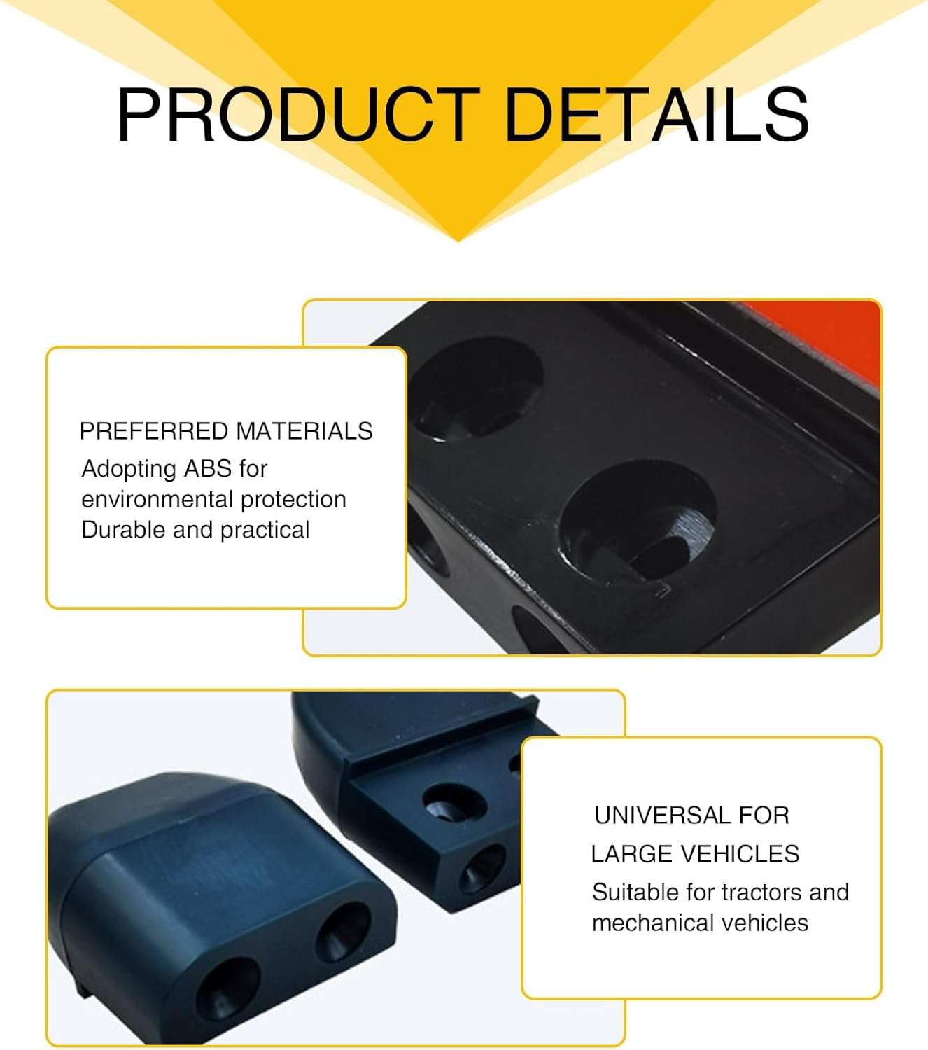 4 PCS Car Dual Hole Deer Repeller, 1.96" X 0.78" X 1.57" Self-Adhesive ABS Waterproof Dual Horn Deer Whistle, Universal Safety Auxiliary Accessory, Compatible with Most Car Models (Black) image number 2