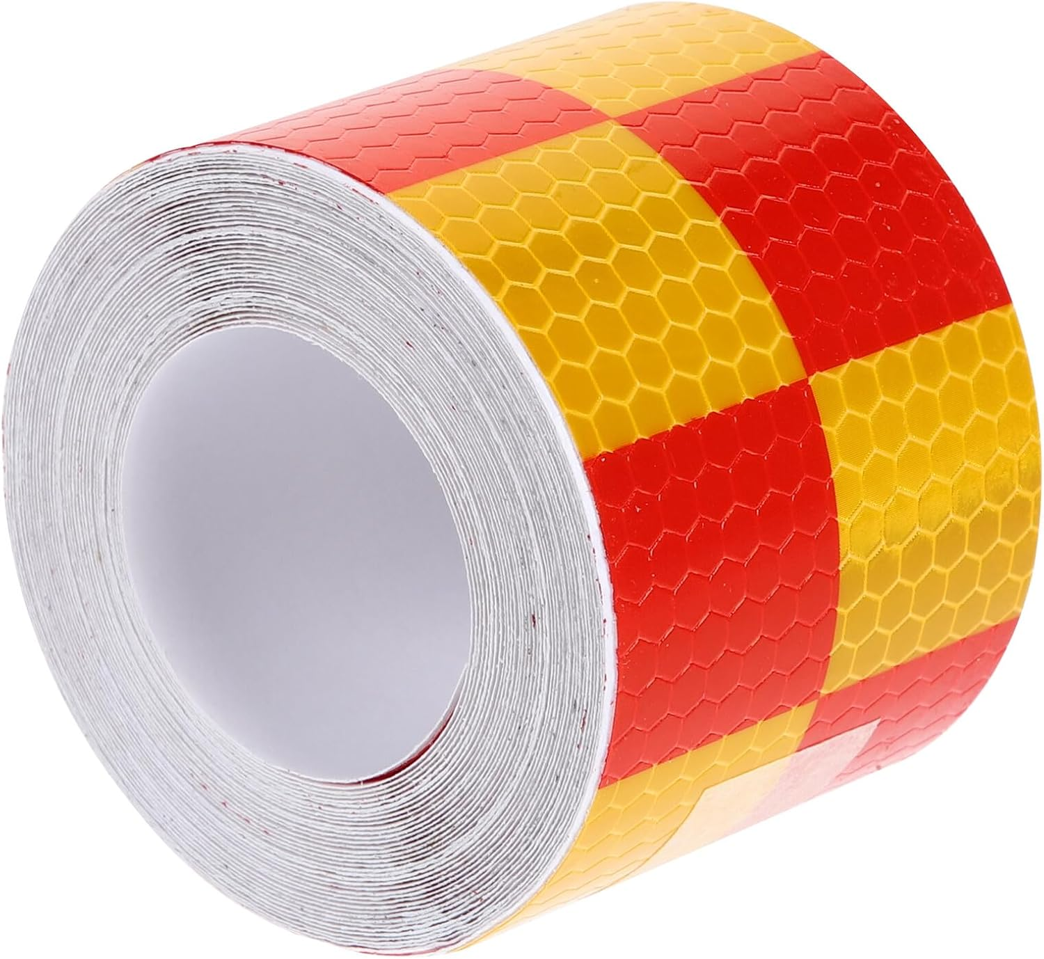 Mipcase High Visibility Reflective Tape Red Yellow Checkered Safety Warning Adhesive Tape for Trucks Cars Road Signs Helmets and Outdoor Use image number 5