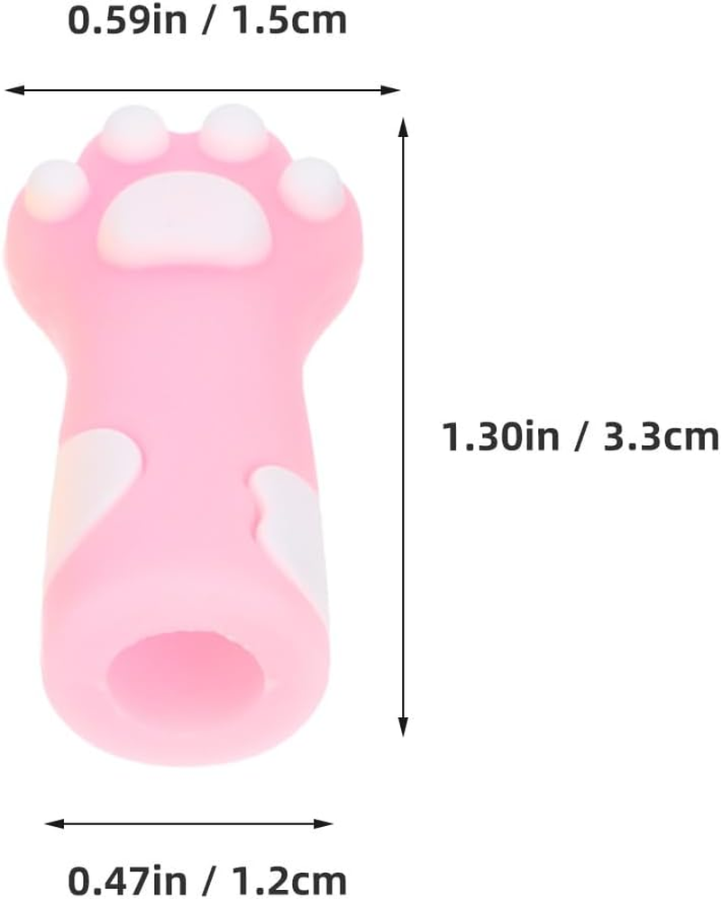 TEHAUX 10Pcs Knitting Needle Point Protectors, Silicone Needle Caps, Assorted Colors, Cartoon Cat Paw Design Knitting Needle Stoppers, Perfect for Home Crafting and Needlework Projects