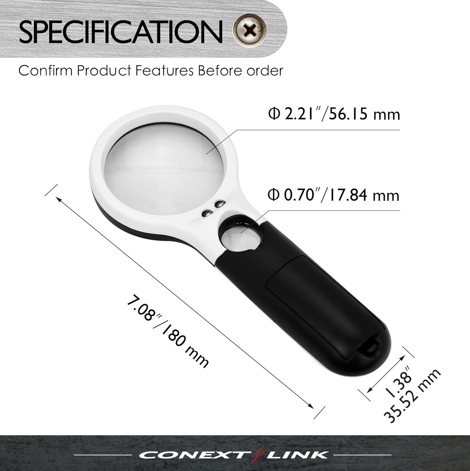 3 LED 45X Magnifying Glass with Light Handheld Magnifier Magnifying Glass Lens image number 3