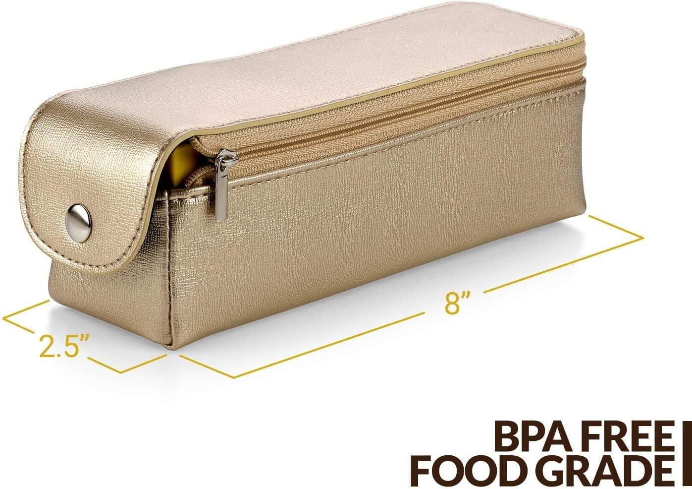 Large Weekly Pill Organizer Box in Gold Leather Case - 7 Day Week Pill Planner Organizers & Medication Reminder with 4 Times a Day - Daily Compartments That Is Ideal for Travel by Medca &hellip; image number 6