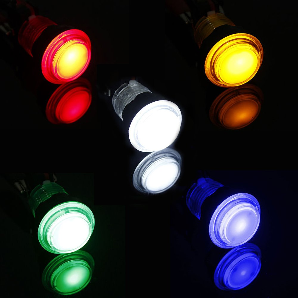 EG STARTS 10X New 12V LED Lit Arcade Push Buttons with Micro Switch for Jamma Mame Games Parts Multicade Choice of 5 Colour image number 6