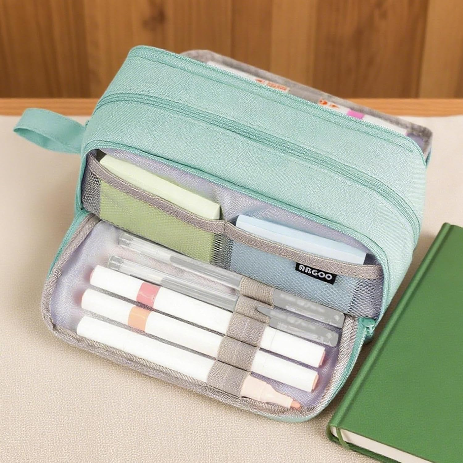 Big Capacity Pencil Case | School Large Pencil Bag Pen Pouch | Pen Bag Holder with 4 Compartments for Stationery Supplies Marker School Office Classroom College Kids Adults image number 1