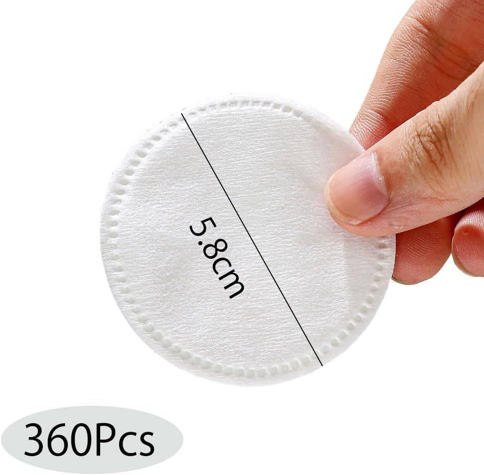Esforzarse 360 Pcs Thickened Three Layer Makeup Cotton Pads, Cotton Makeup Remover Pads Make-Up Remover Pads for Face Soft and Absorbent Facial Remover Rounds for Makeup Removal and Cleansing
