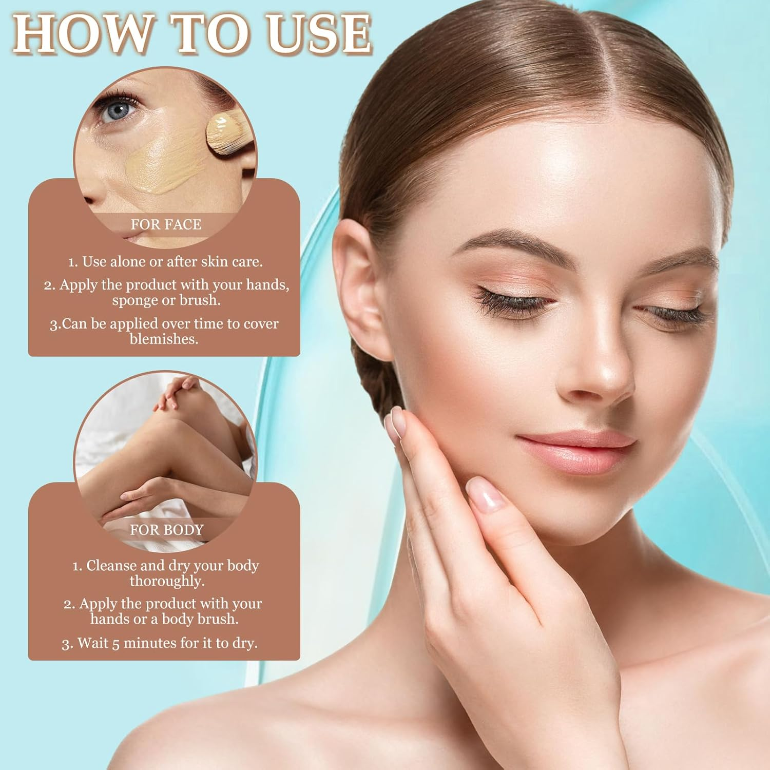 All-Over Complexion Perfector, Long-Lasting CC Cream Foundation, Hydrating Full Coverage Concealer, Cream Body Perfector, Natural Moisturising, Waterproof Transfer Resistant image number 6