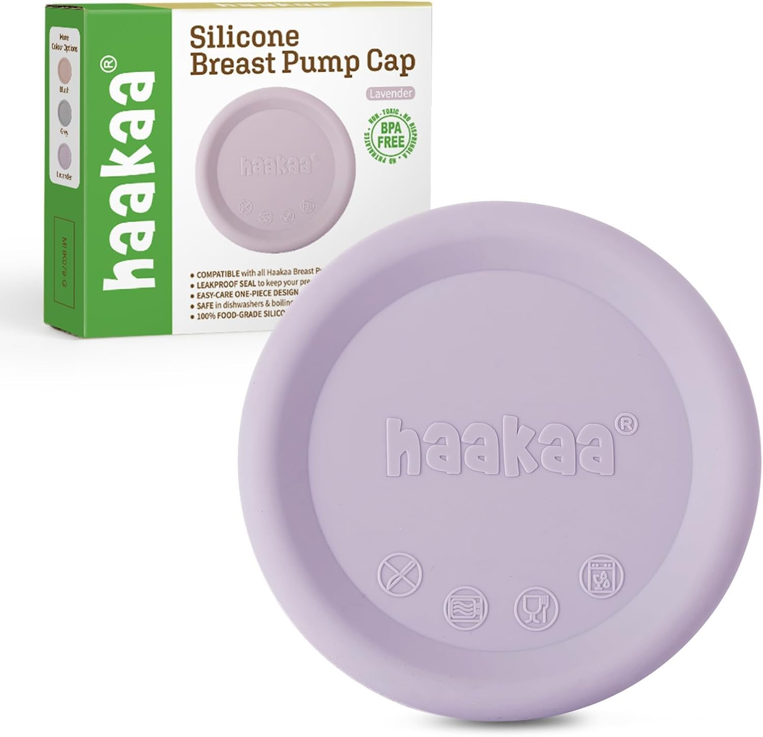 Haakaa Manual Breast Pump Cap (Lavender) - Made of Premium Grade Silicone, Suitable for All Haakaa Breast Pump
