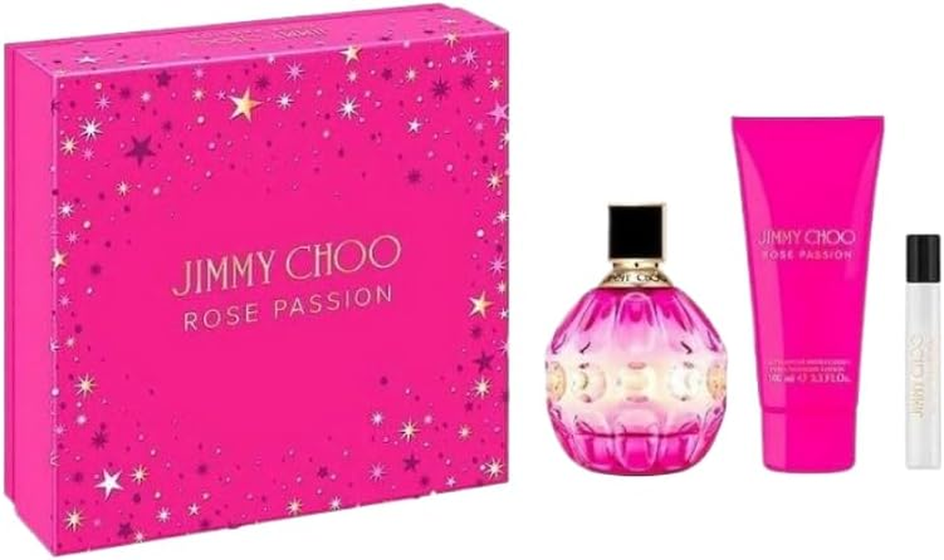 Jimmy Choo Rose Passion Christmas Eau De Parfum Spray 3-Pieces Gift Set for Women