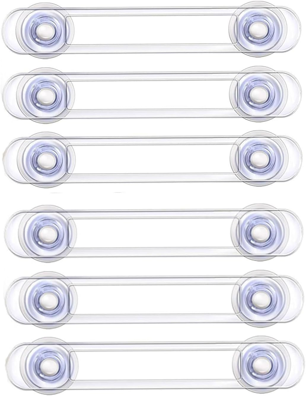 Clear Child Safety Guards & Locks, Ajustable Baby Proofing Cabinet and Drawer Locks,Safe Quick and Easy Child Safety Locks for Cabinets and Drawers-Purpose for Cabinet,Drawers,Freezer,Oven (6PCS, 16*3.5Cm/6.5In*1.38In)