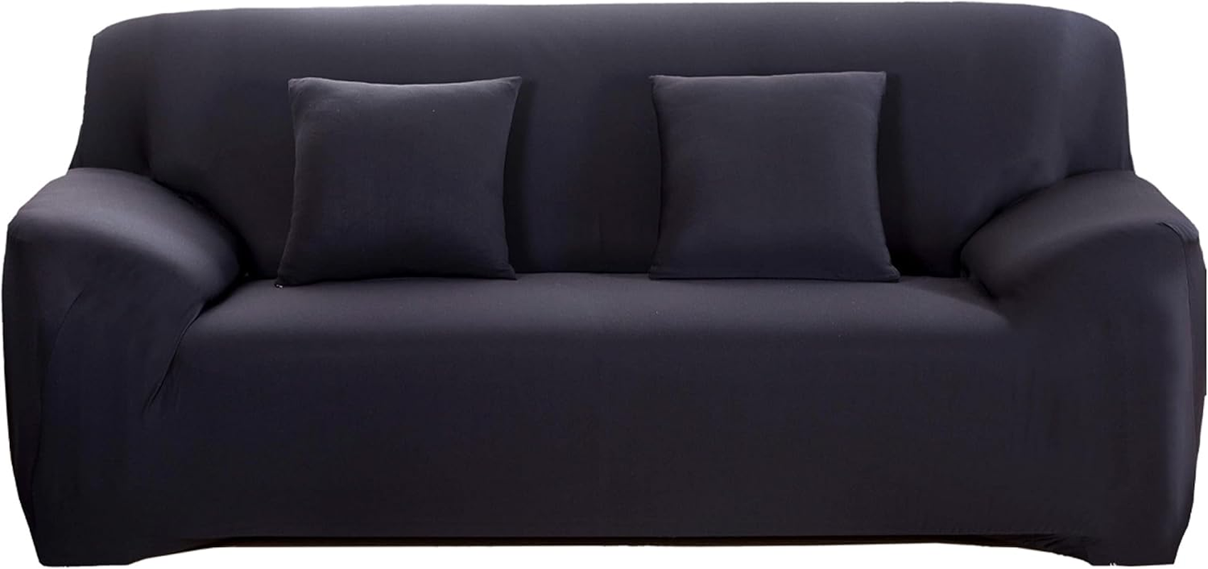 Plain Colour Sofa Cover (Black, 1 Seater) - Highly Stretchable 3 Seater Couch Cover, L Shape Lounge Protector, Durable and Stylish Sofa Covers for Living Room image number 5