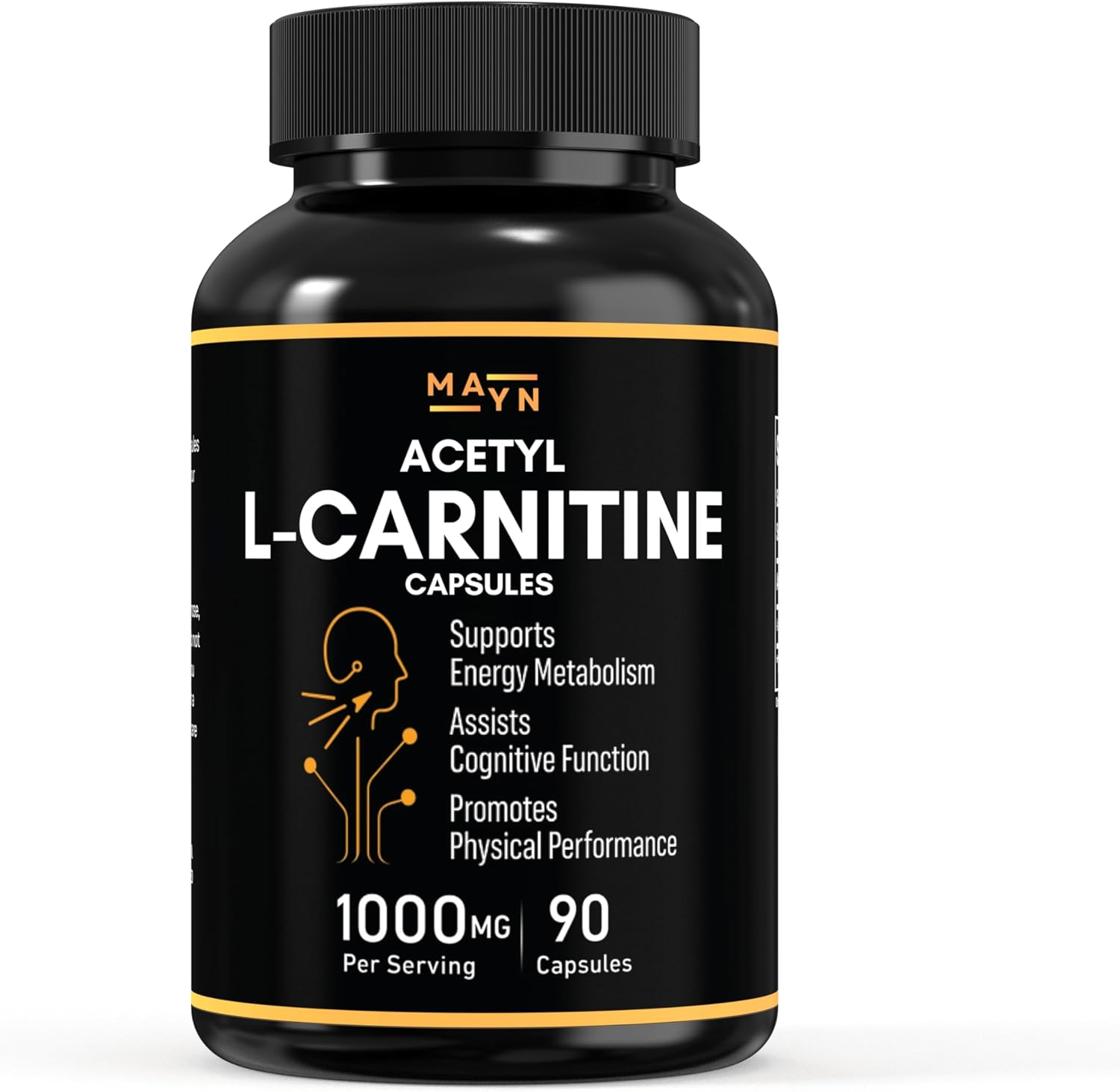 Acetyl L-Carnitine 1000Mg &ndash; Vegan Capsules | Plant-Based Amino Acid | Non-Gmo, Gluten-Free, No Fillers | Energy Support by MAYN image number 1
