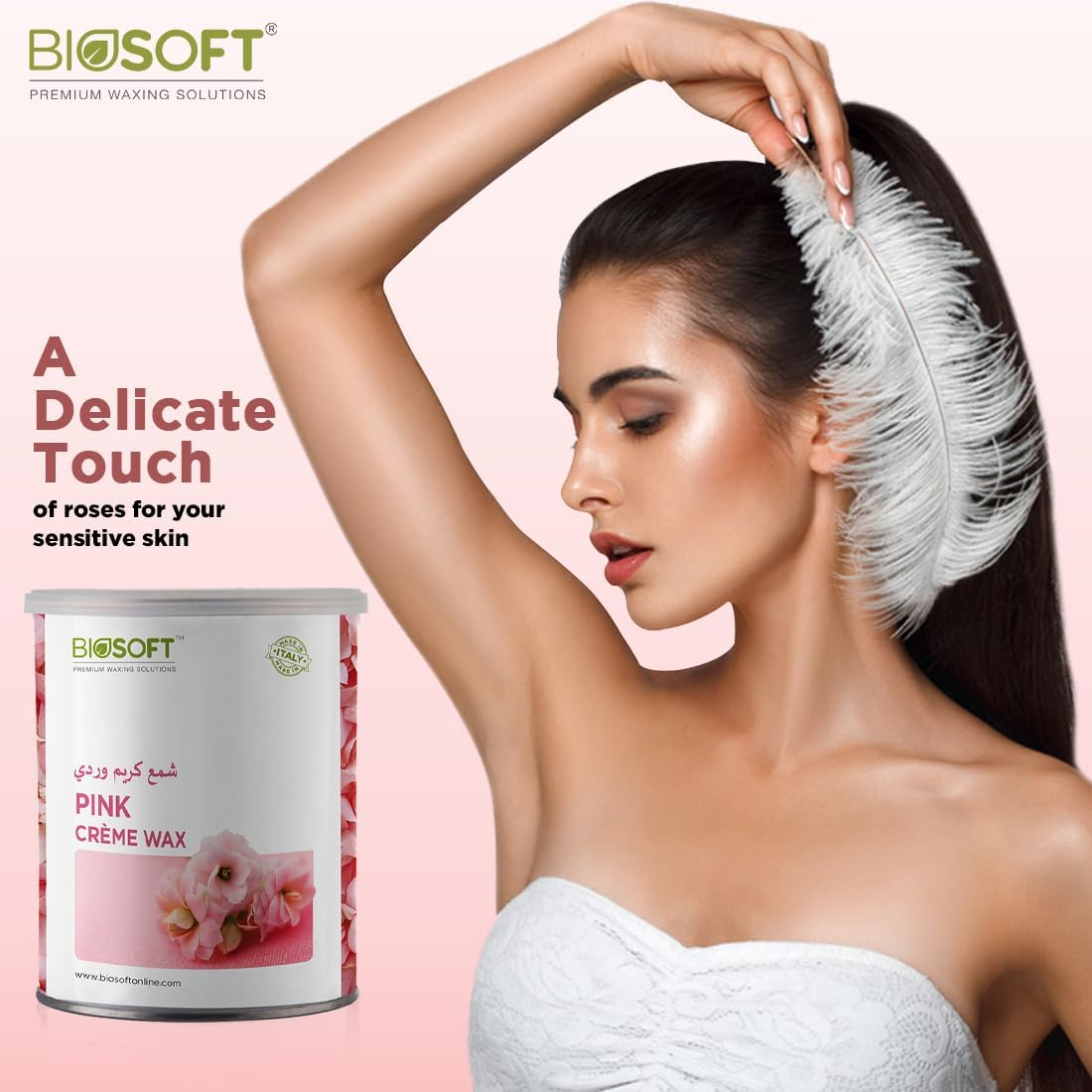 Biosoft Liposoluble Cream Wax - Pink (Tin) 800G