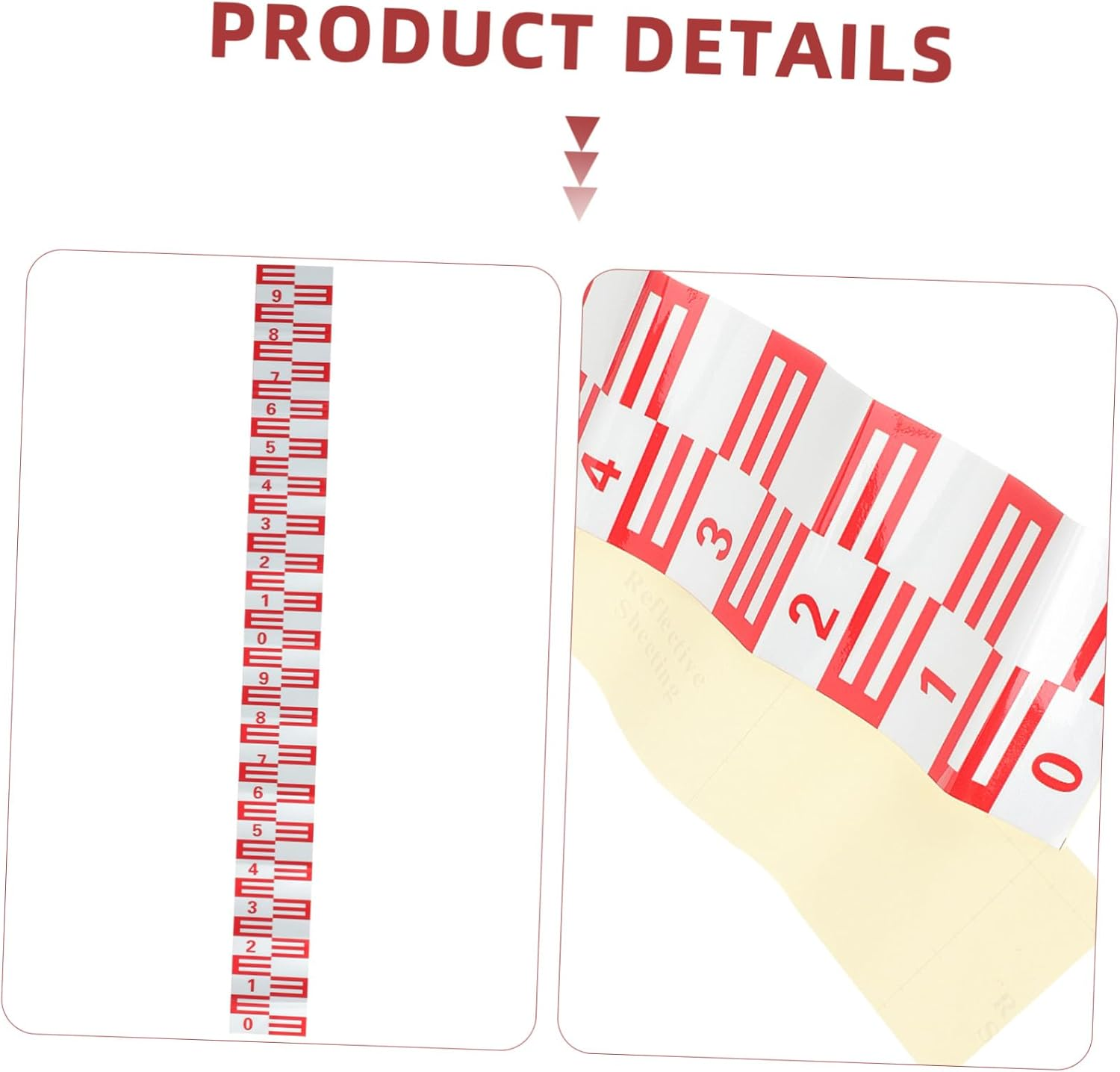 UKCOCO Reflective Self-Adhesive Water Level Gauge for Pools Corrosion-Resistant Swimming Pool Water Level Indicator Easy to Read Sticker image number 6