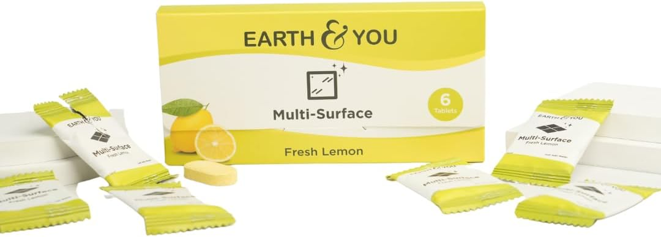 Earth & You Multisurface Cleaner Tablets (6 Pack) &ndash; Powerful Grease Removal & Fresh Lemon Fragrance &ndash; Compostable & Recyclable Packaging image number 5