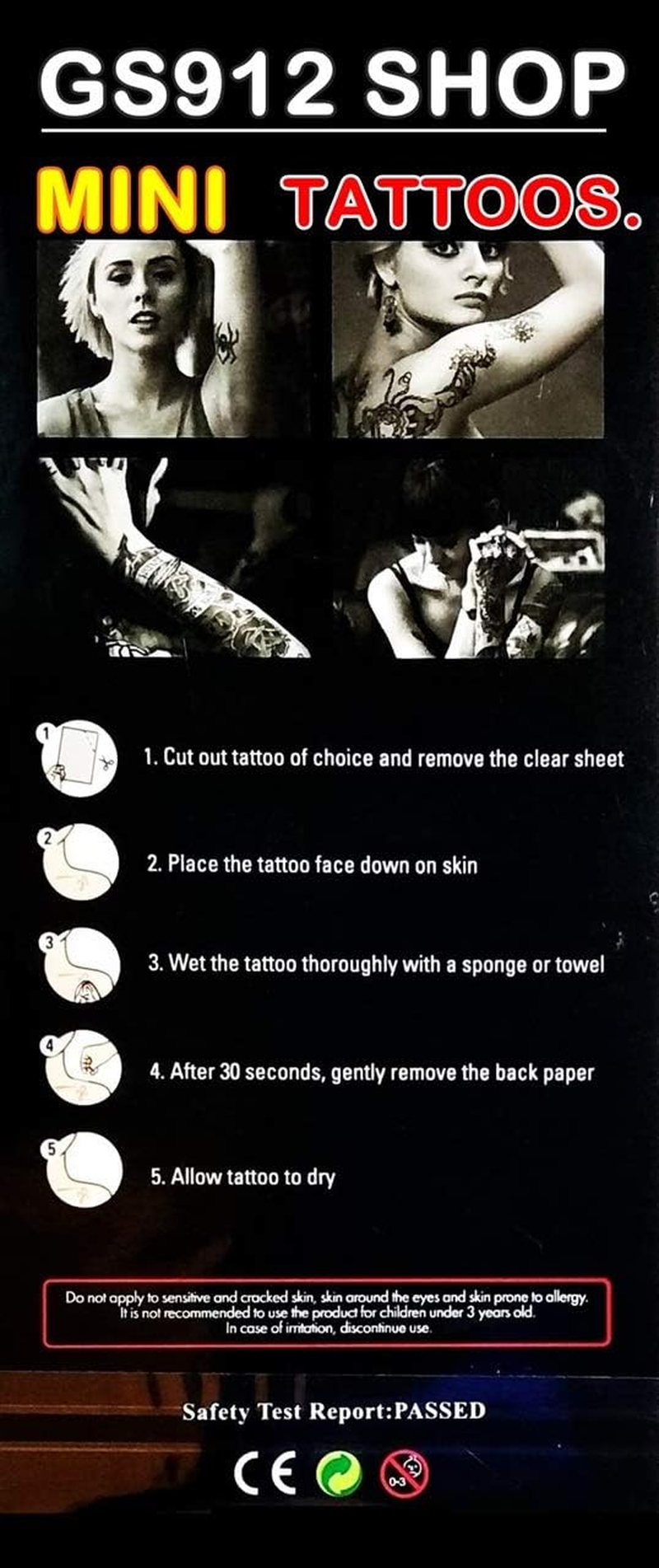 Mini Tattoos 2 Sheets Cross Cartoon Tattoos Art Stickers Waterproof Temporary Painting Make up Sexy Body Fake Tattoo for Men Women Teens (13)