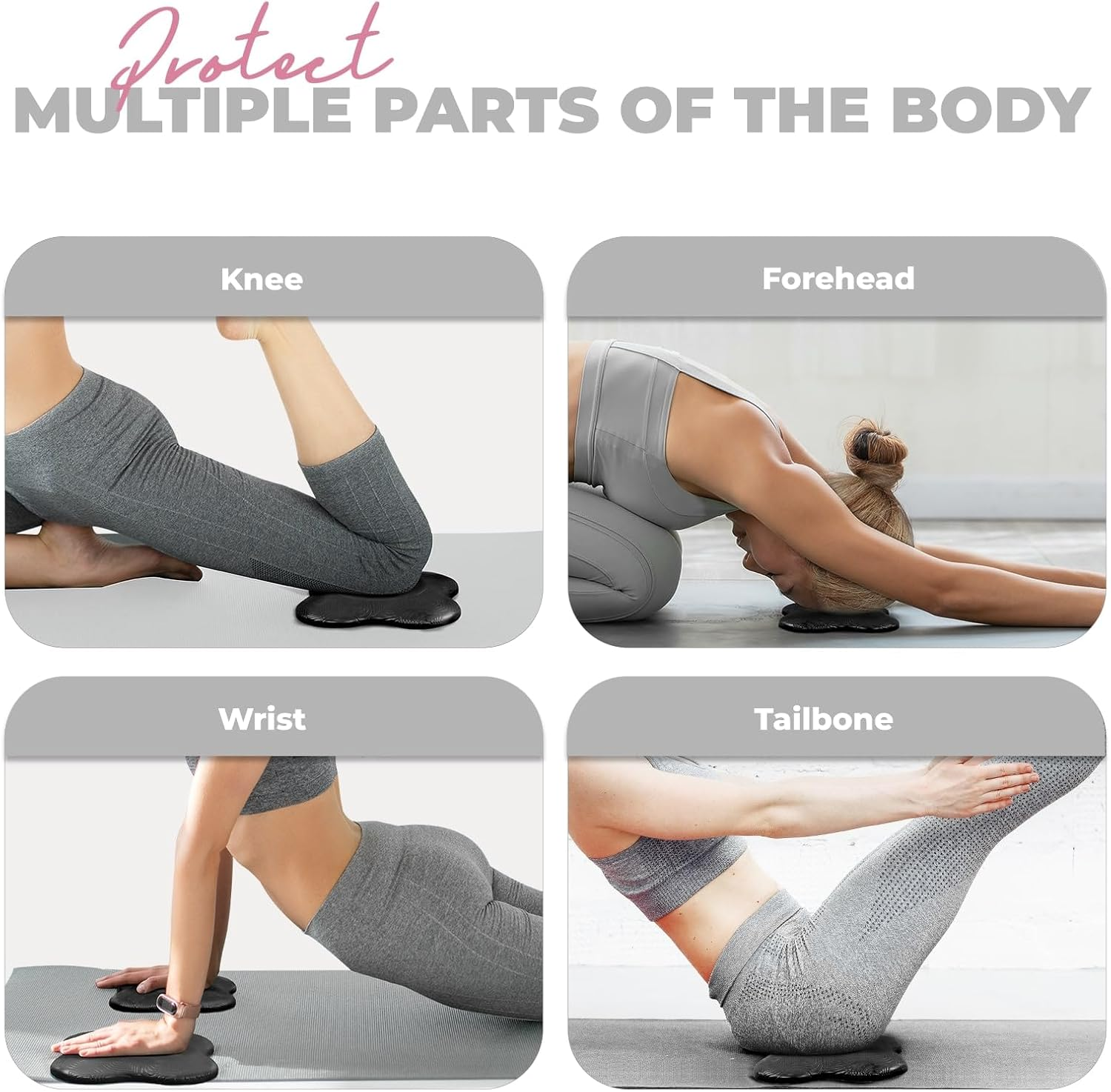 Yes4All 2 PCS Extra Thick Yoga Knee Pad for Yoga/Anti-Slip Yoga Knee Pad Cushion for Head, Elbows, Hands, Wrists - Purple image number 3