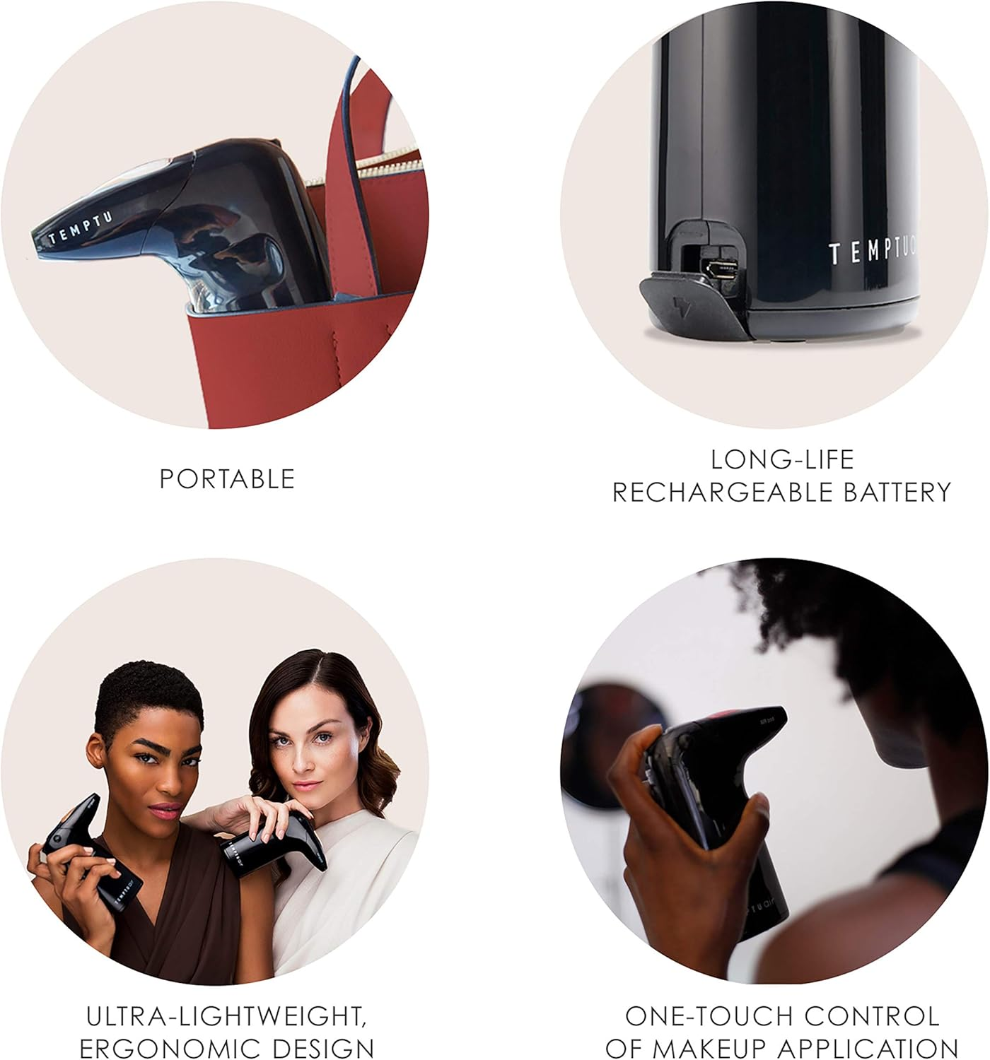 TEMPTU Air Airbrush Starter Kit: Cordless Professional At-Home Airbrush Makeup Travel-Friendly Anti-Aging, Long-Wear, Buildable Foundation for Healthy Skin