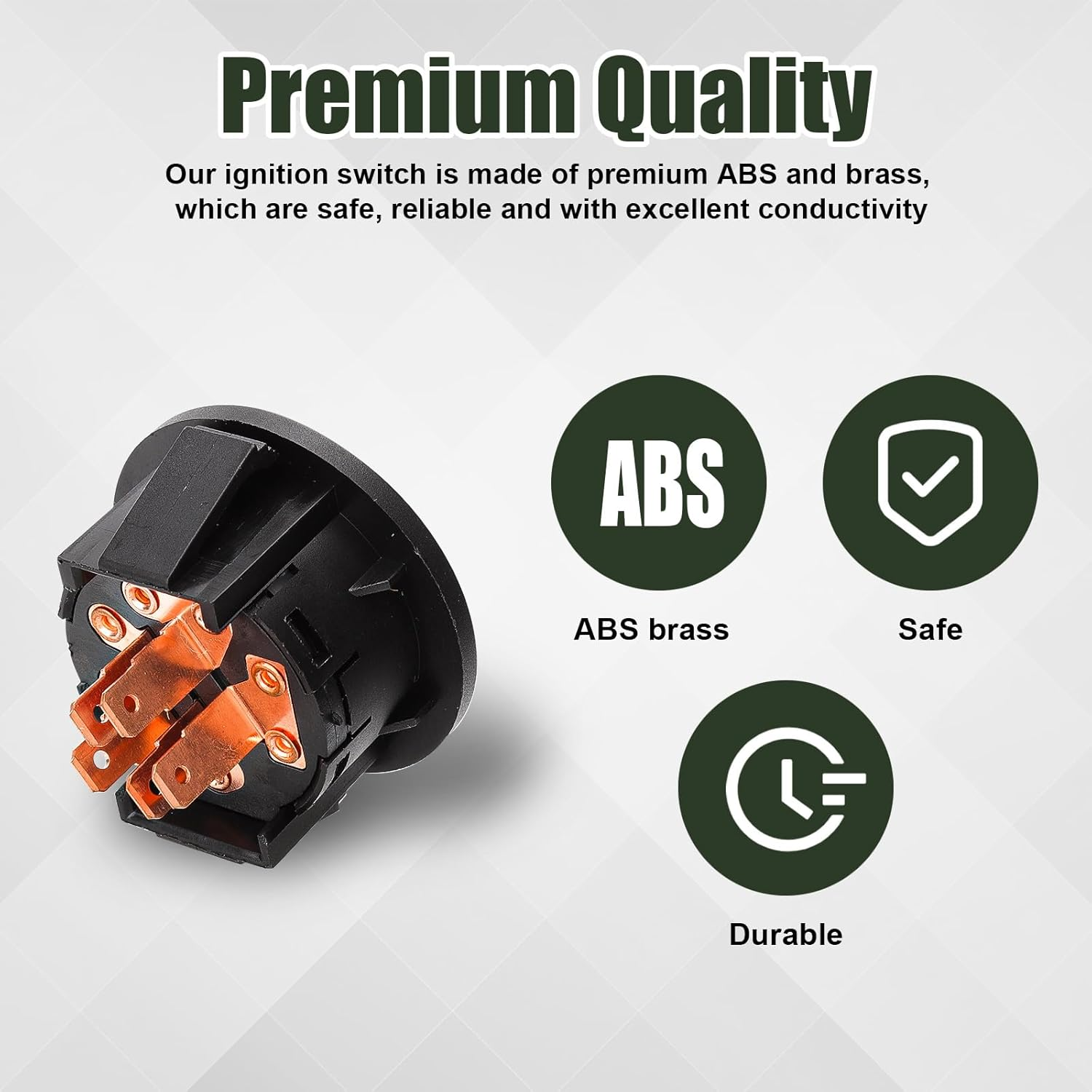 Lawn Mower Ignition Switch, Premium Lawn Tractor Ignition Key Switch with 5 Terminals Starter Ignition Compatible with Exmark Toro for Z Master Time Cutter SS ZS Series and Other Brand Lawn Mower