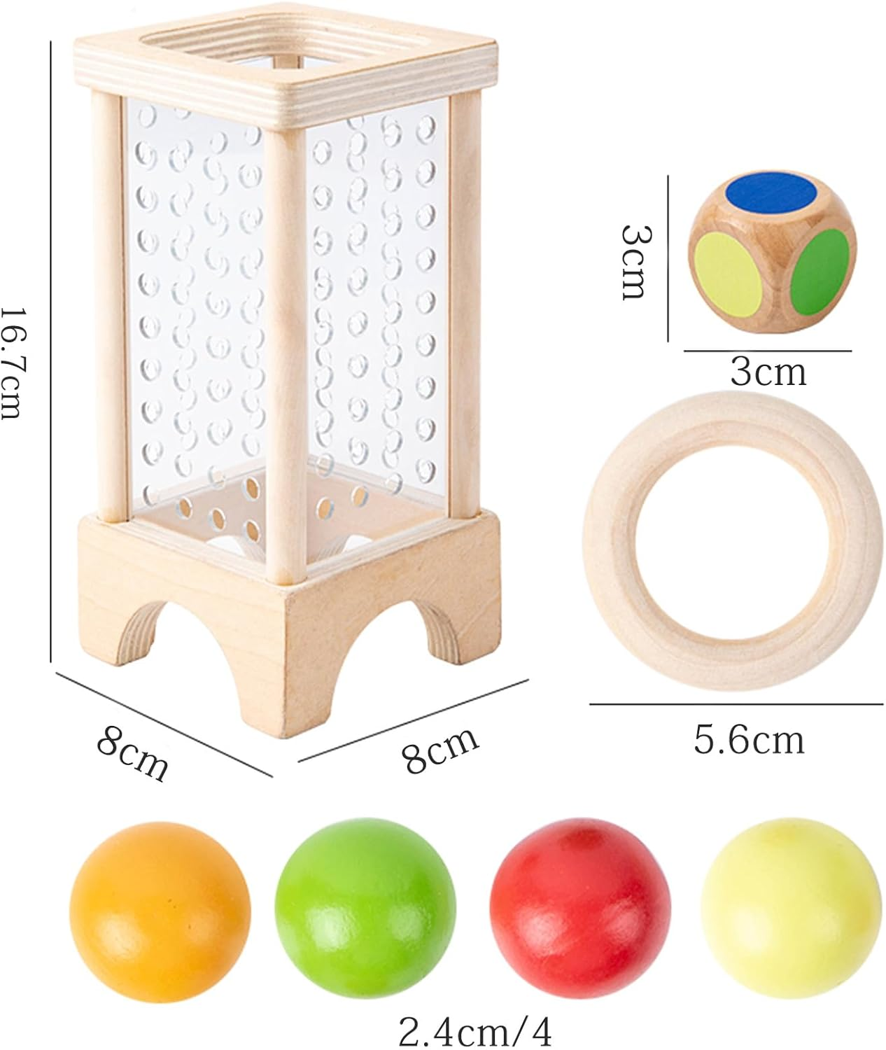 ZUNIPLEX Wooden Board Game Montessori Educational Toys,2 in 1 Wooden Stick Game,Kids Fine Motor Skills Toy with Colourful Sticks and Dice,Fine Motor Skills Toys for 3 4 5 6 Year Olds image number 2