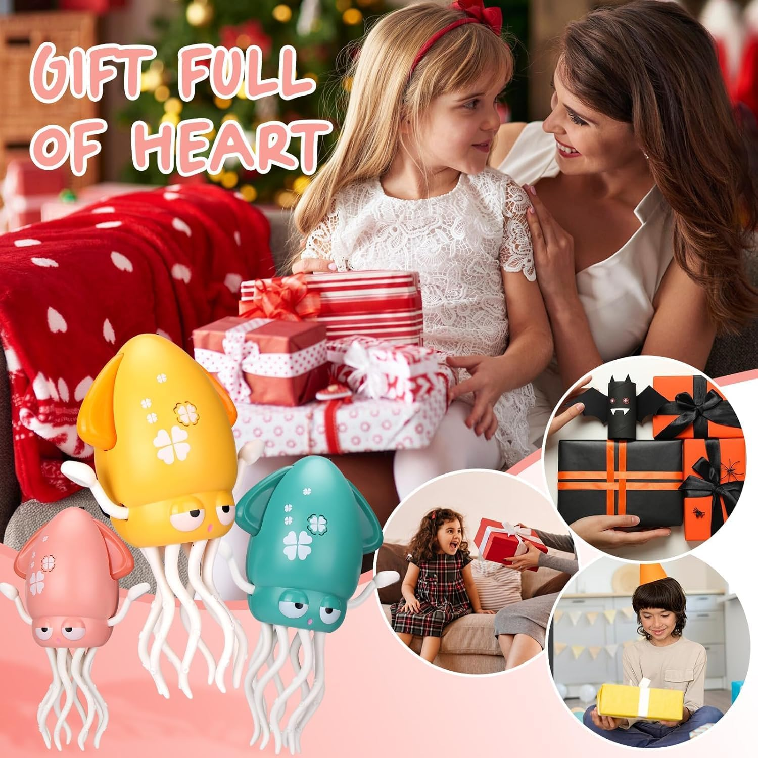 Electric Dancing Octopus Toy, 2025 New Crawling Dancing Automatic Obstacle Avoidance Octopus Sensor Toy，Crawling Tummy Time Toys for Kids，With Lights & Music (Yellow)