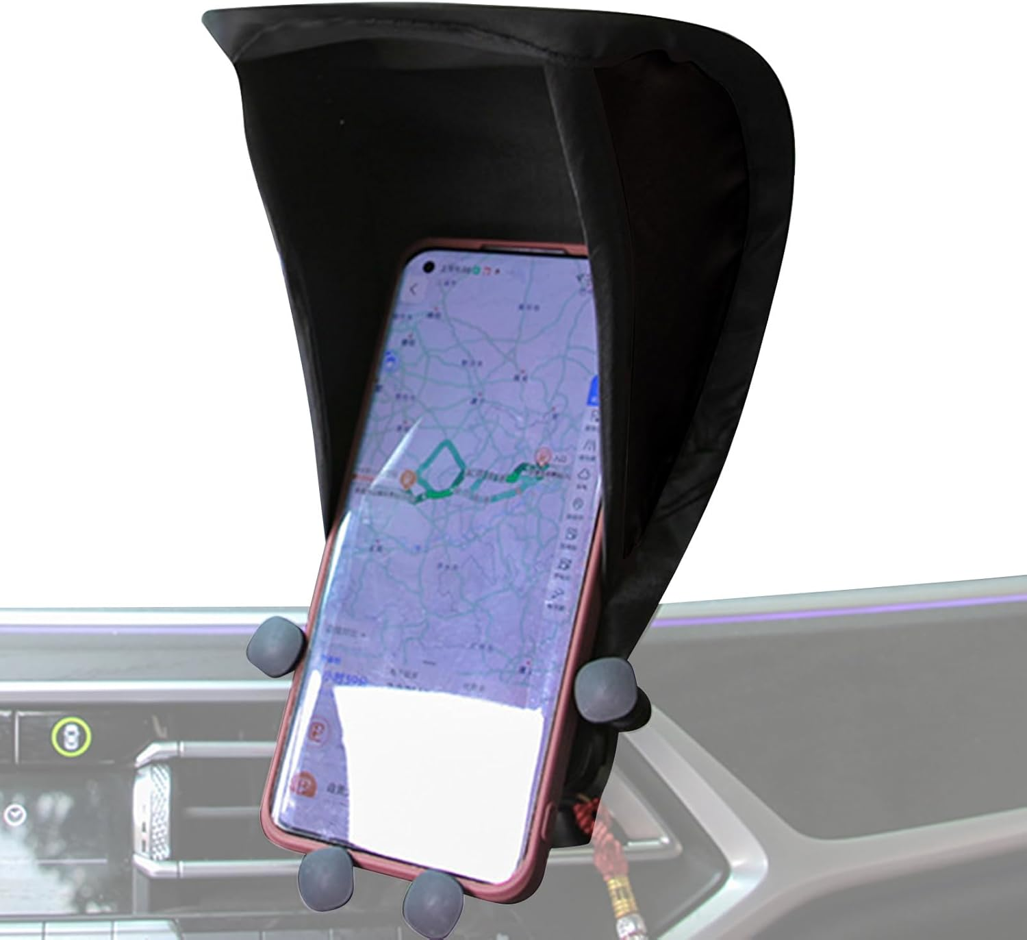 Phone Umbrella for Sun | Phone Sun Shade | Shield for Cell Phones, Stand, Mobile Holder, Glare Blocking, Car, Motorcycle, Bike