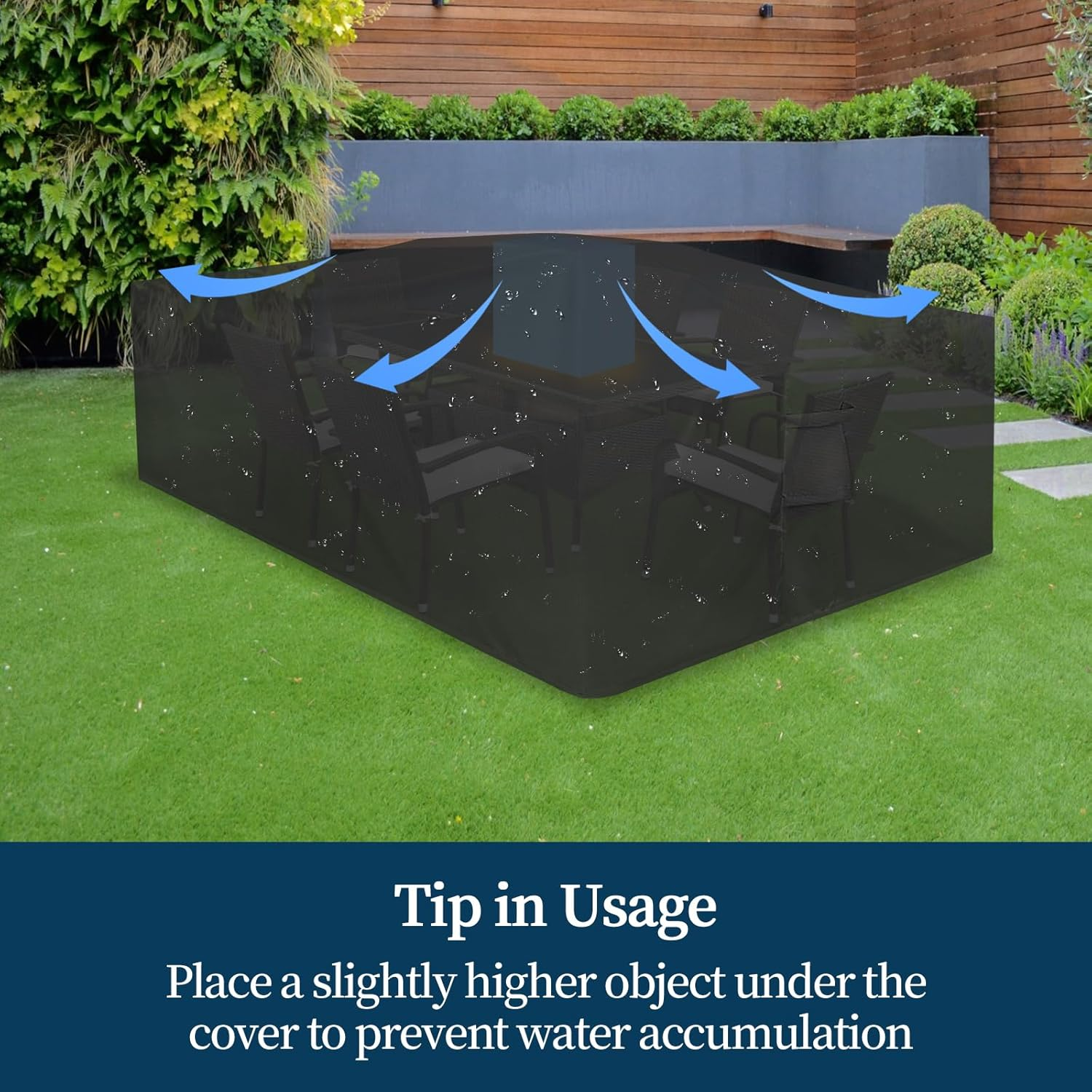 Easy-Going Rectangle Patio Furniture Cover Waterproof Outdoor Dining Table and Chair Cover Anti-Uv outside Sectional Sofa Set Covers (110"L X 84"W X 28"H, Black) image number 3