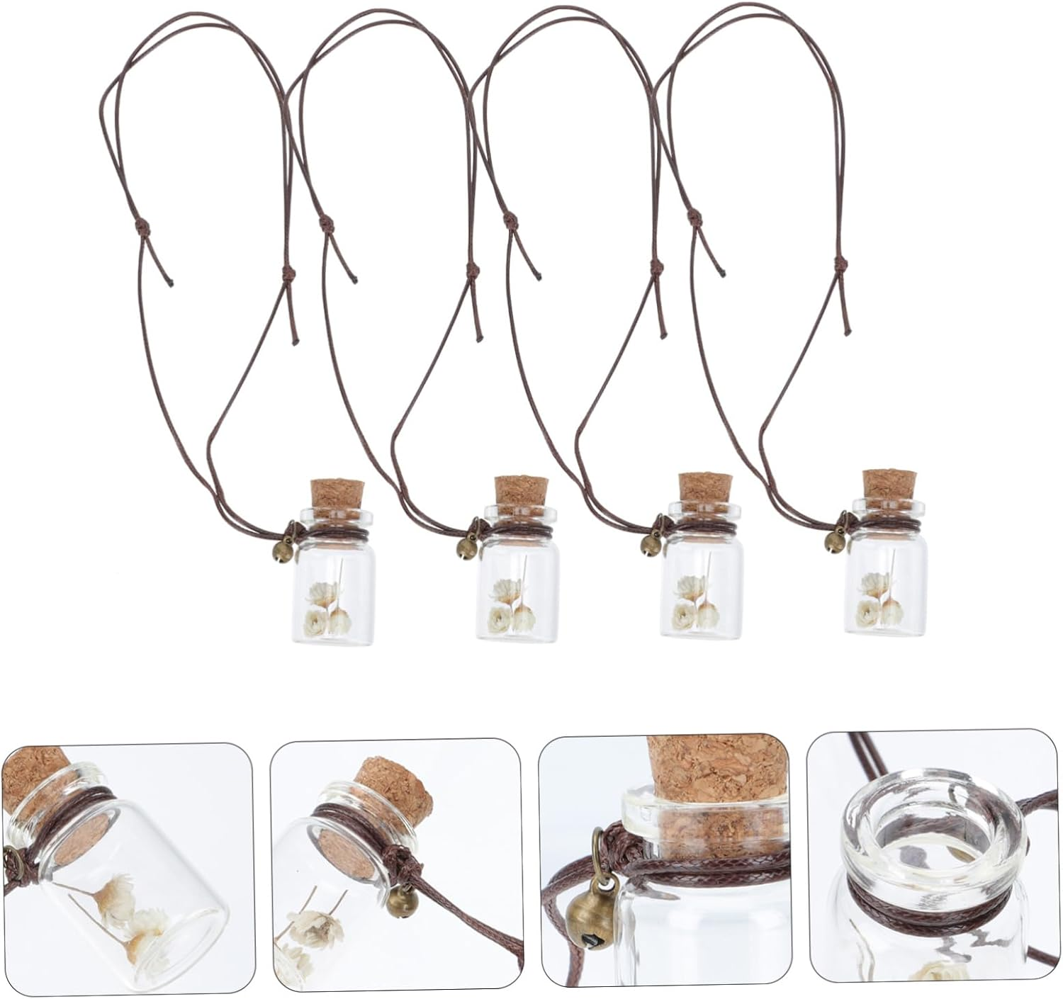 STOBAZA 4Pcs Empty Perfume Bottle Pendant Car Hanging Aromatherapy Bottle Diffuser Dry Flowers Daisy Essential Oil Diffuser for Car Home Office image number 4