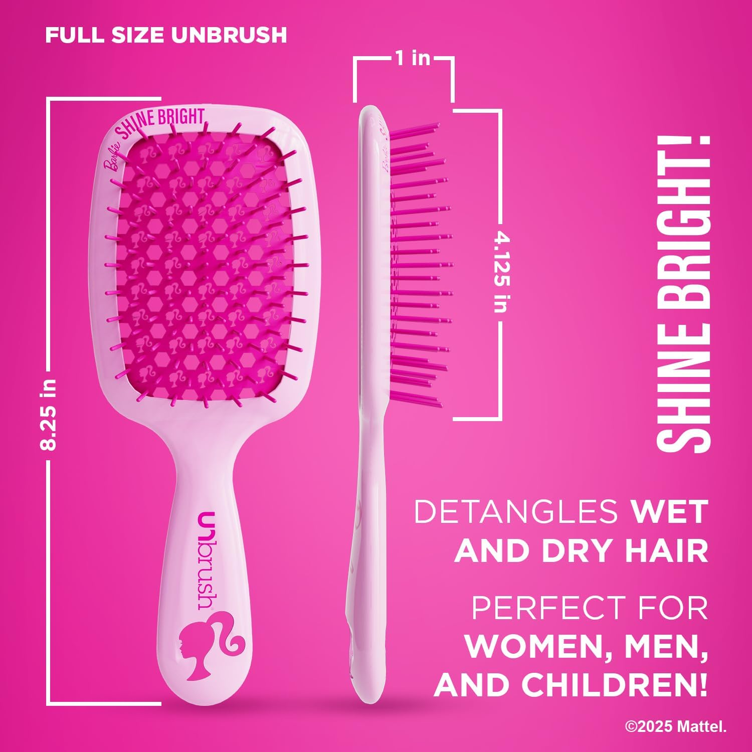 Unbrush Barbie Detangling Brush Duo - Shine Bright - Pink - Purple image number 7
