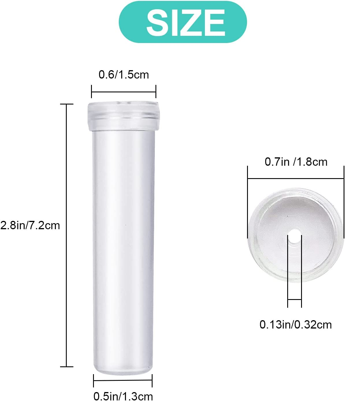 100 Pack Floral Water Tubes, 2.83 Inch Plastic Water Tubes for Floral Flower for Milkweed Stem Cuttings Arrangements Decoration (Clear) image number 3