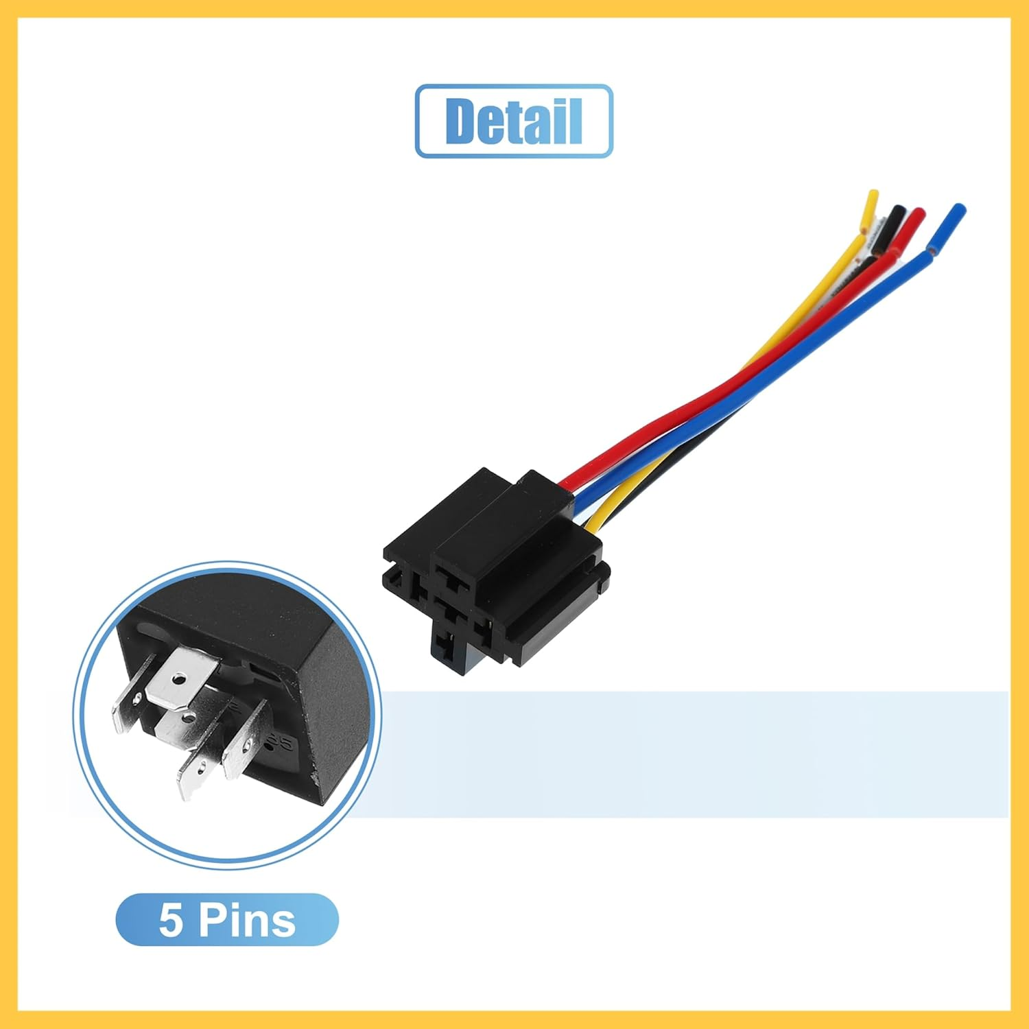 REPAIROCK DC 36V 40A SPDT Automotive Car Relay 5 Pin 5 Wires with Harness Socket Plug Auto Replacement Parts image number 2
