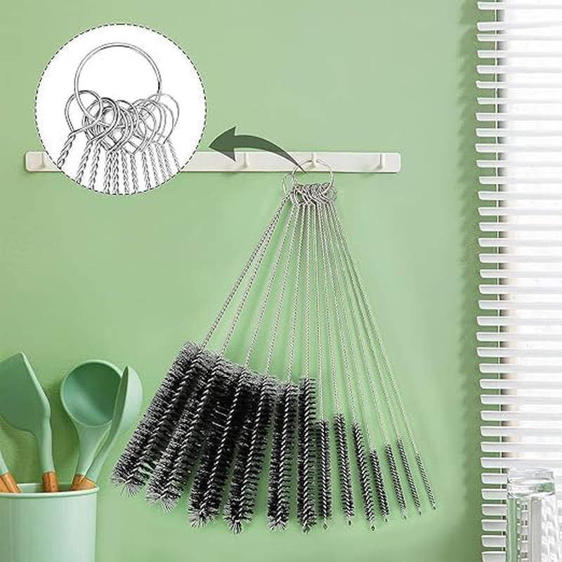 13Pcs Stainless Steel Flexible Cleaning Brush Set (22Cm) &ndash; Durable Stainless Steel Wire Brushes in Multiple Sizes (2-25Mm) for Straws, Bottles, Pipes, Tubes, and Drains image number 2
